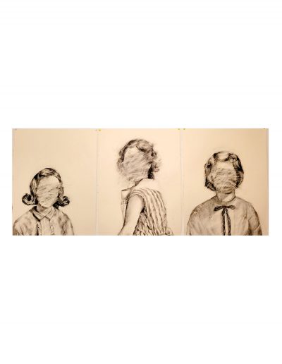 The Formative Years, 2024, graphite and charcoal on Strathmore paper 30"x72"