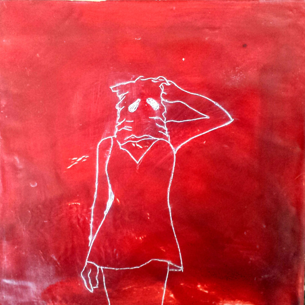 Deborah Whitney, If She Stops it all Comes Back like Old Perfume, 2018, oil paint and encaustic wax on birch panel, 20”x16”x1½”
